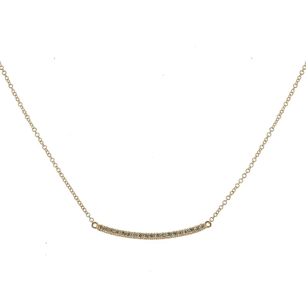 0.18ctw Round Diamond Bar Necklace - White Gold