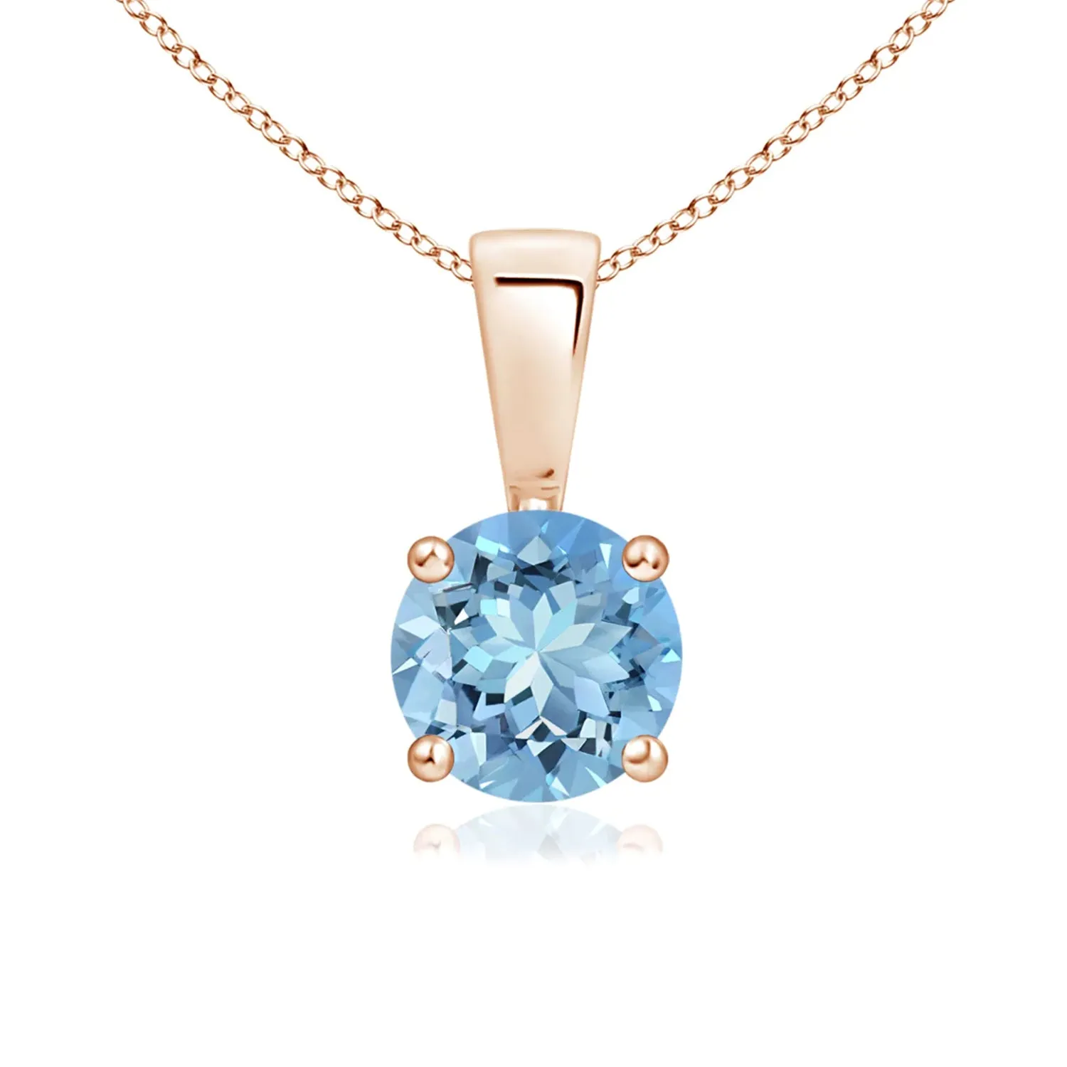 1 CT. Classic Round Aquamarine Solitaire Pendant