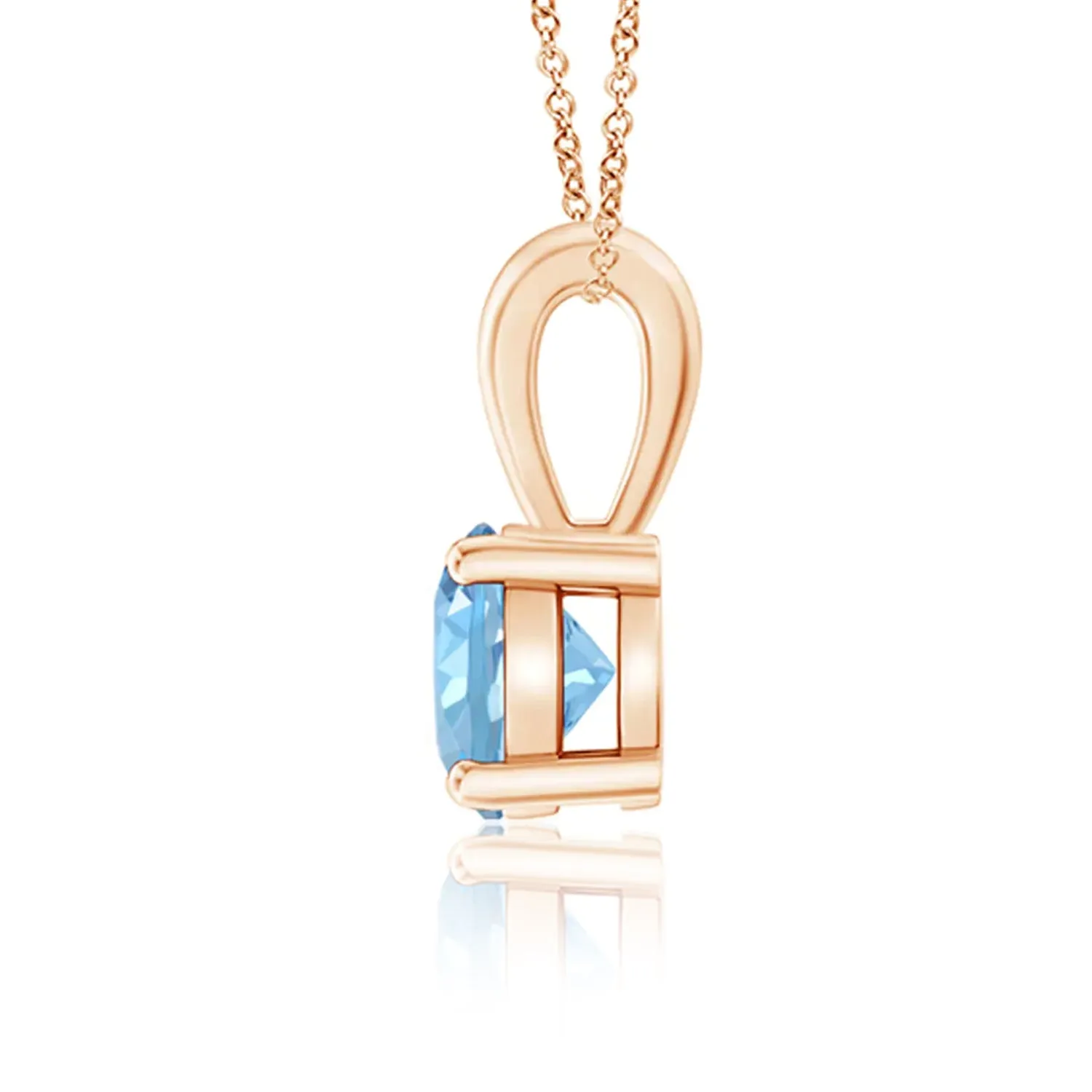 1 CT. Classic Round Aquamarine Solitaire Pendant