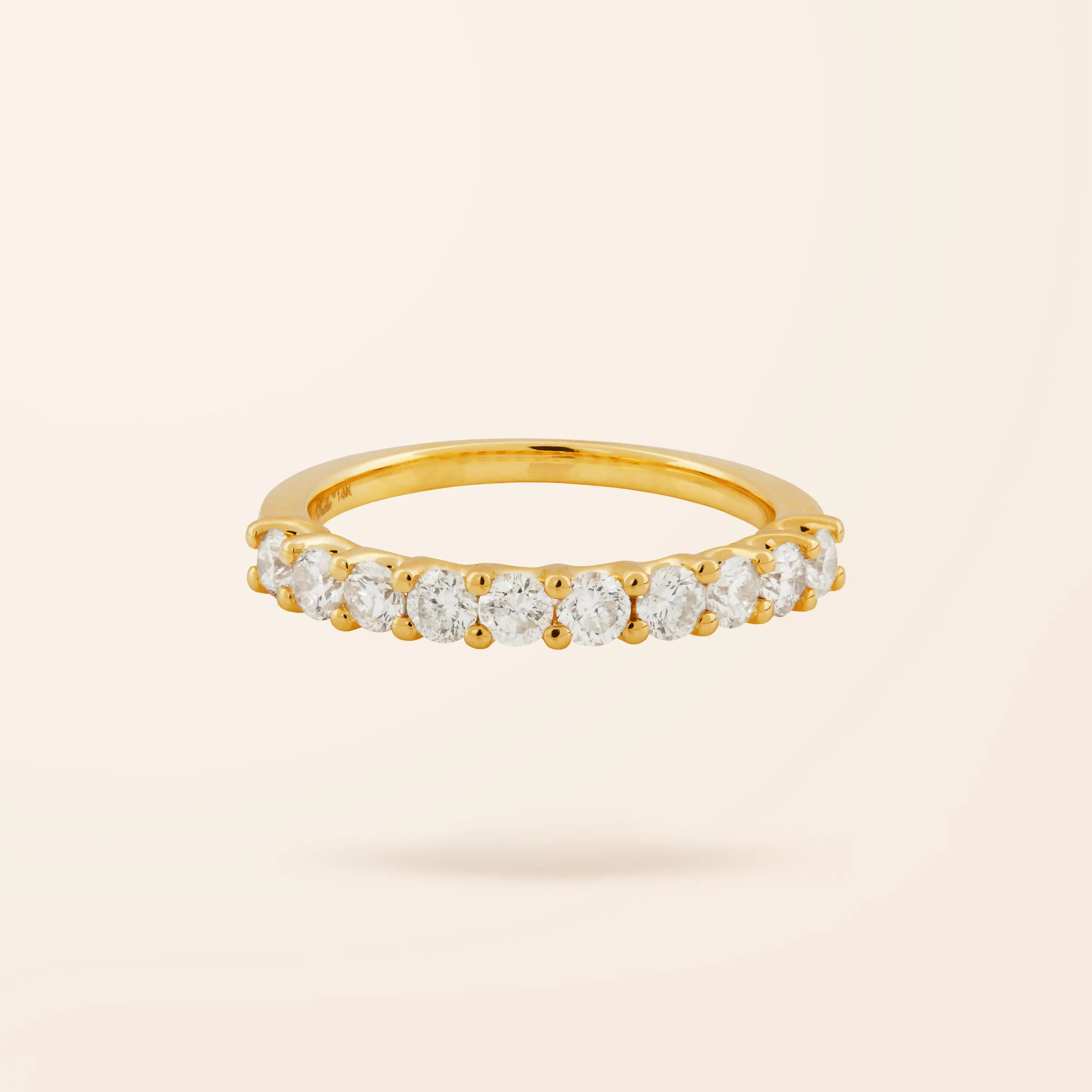 14K Gold Diamond Half Eternity Band