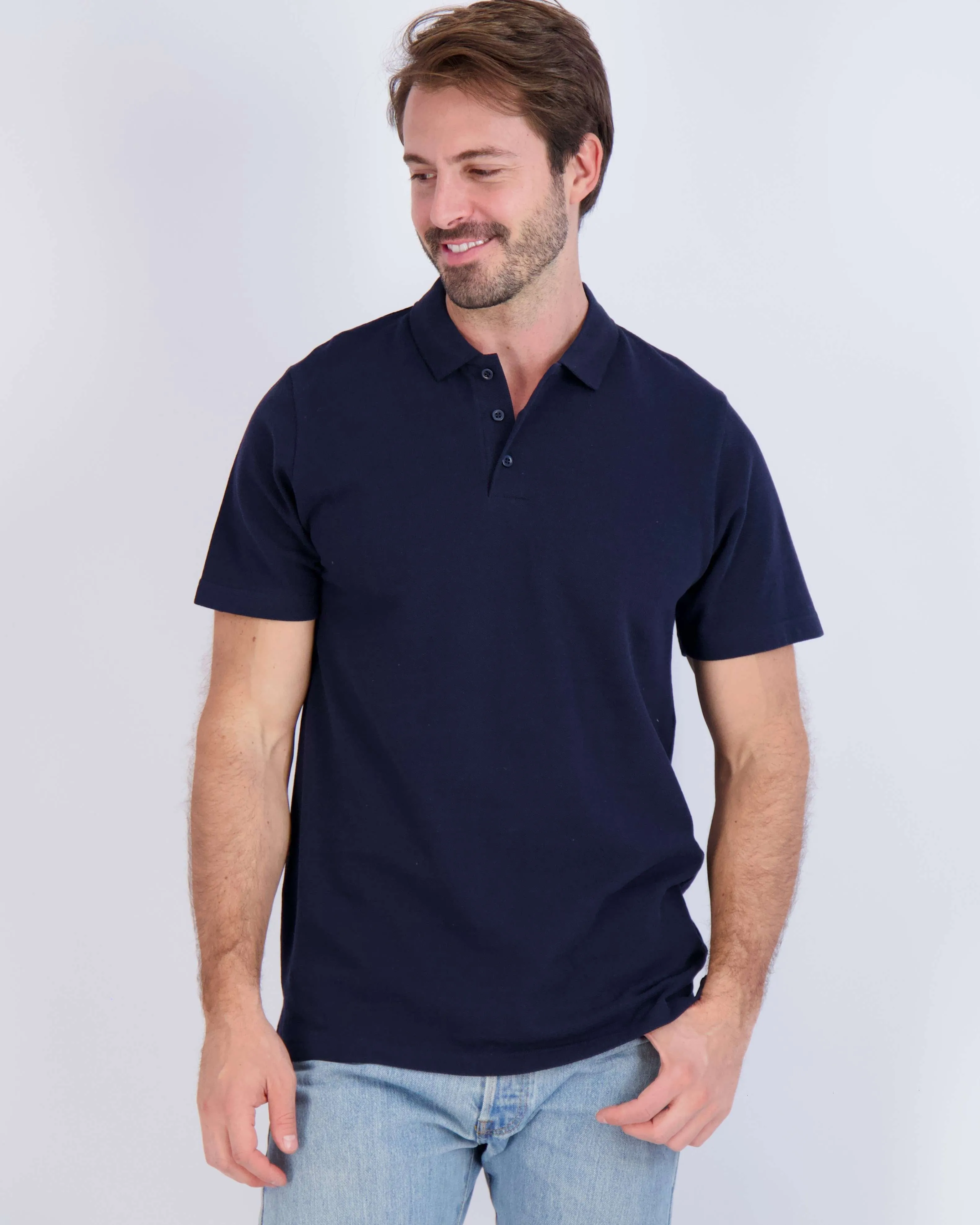 3 Pack: Mens Cotton Pique Short Sleeve Polo Shirt