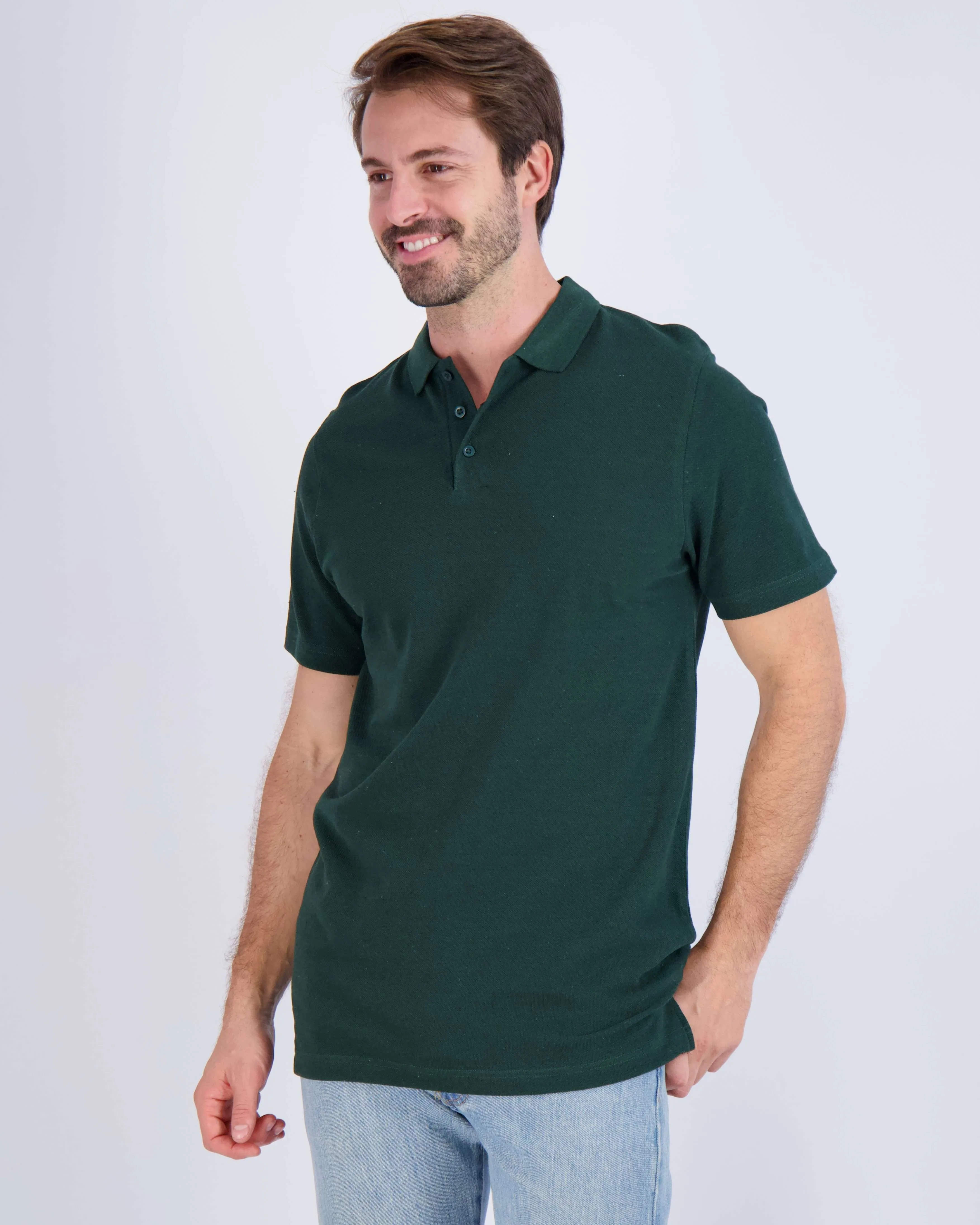 3 Pack: Mens Cotton Pique Short Sleeve Polo Shirt