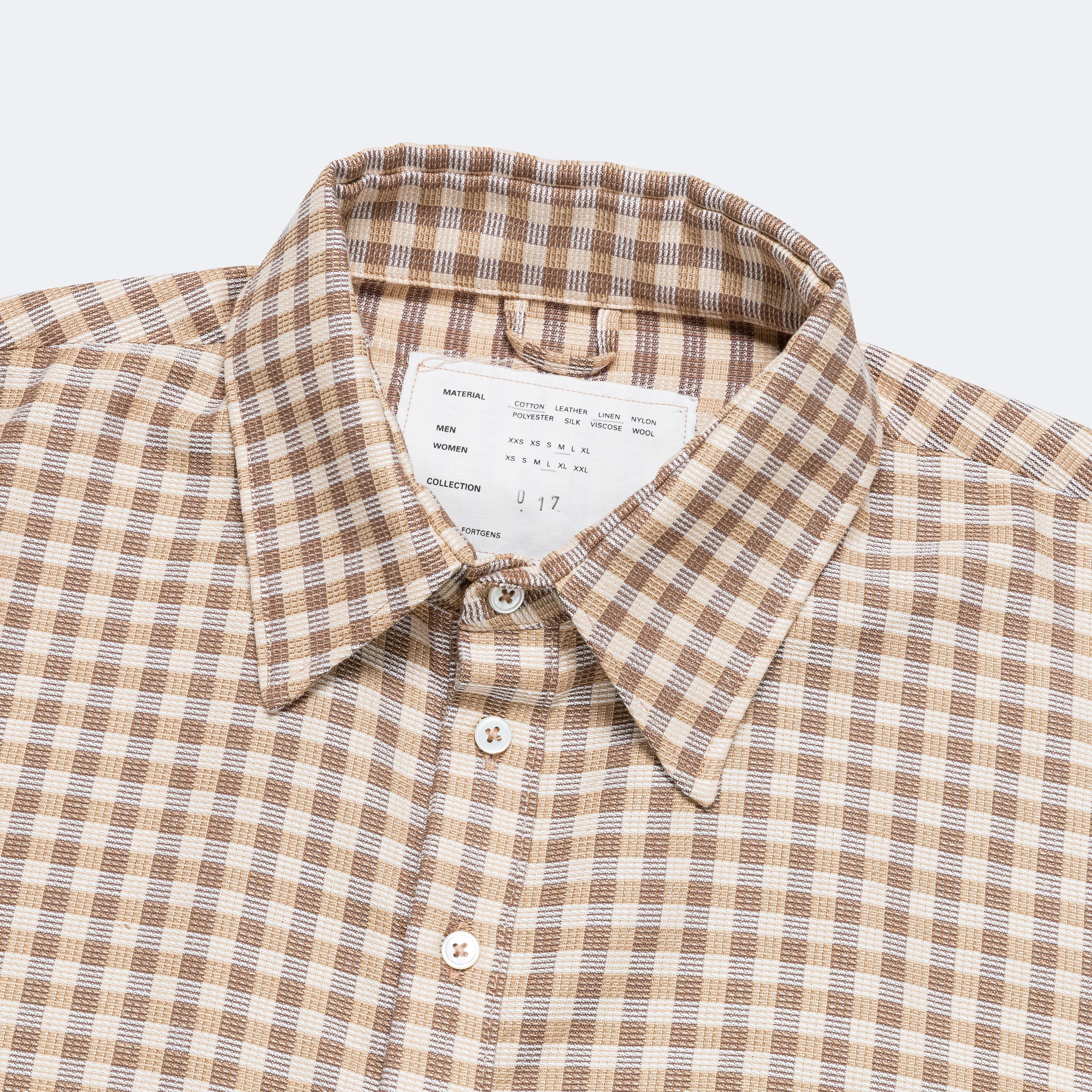 60s Bowling Polo - Brown Check