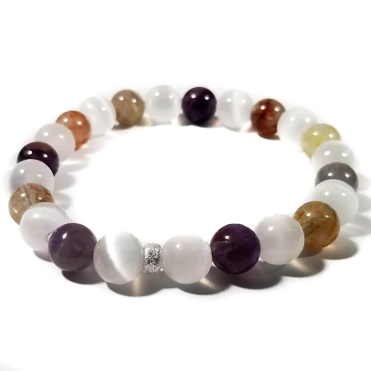 8mm Auralite & Selenite Crystal Healing Bracelet