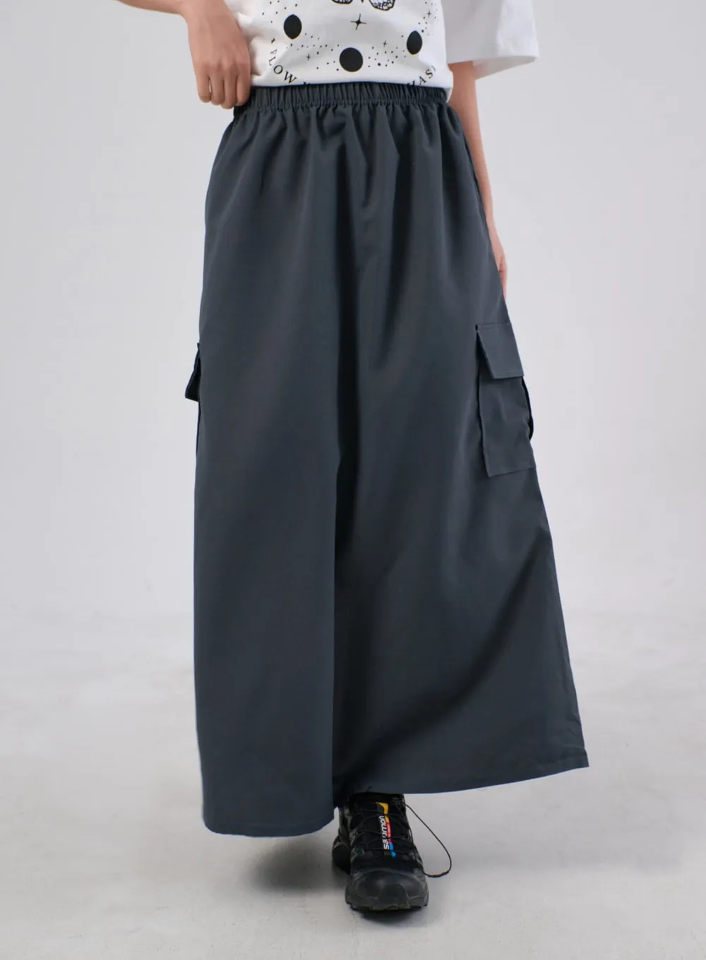 A-Line Cargo Maxi Skirt IA304