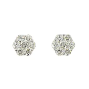 AFJ Diamond Collection - Diamond Stud Earrings, White Gold