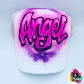 Airbrush Graffiti Cursive Hat Design