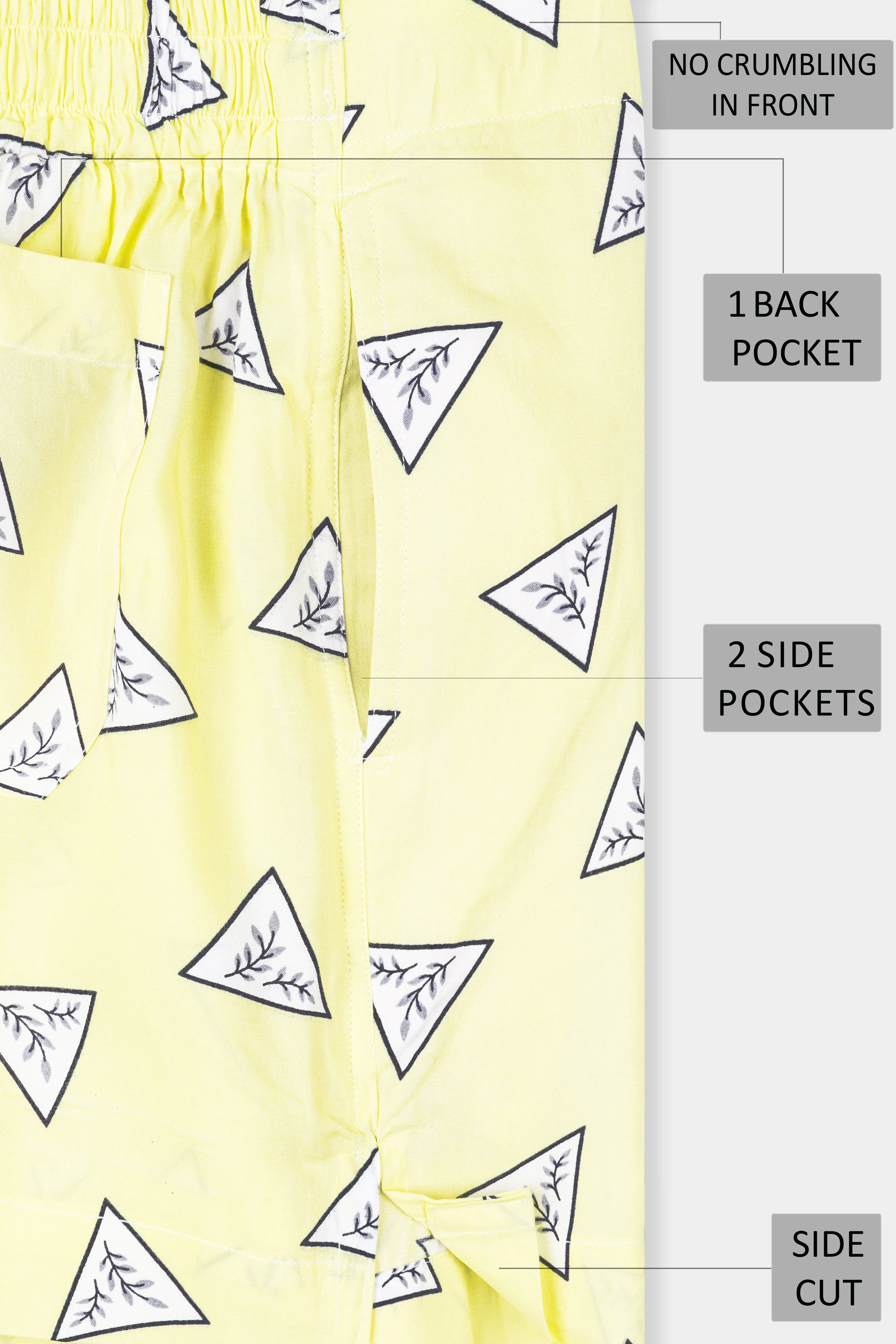 Astra Yellow Triangle Printed Premium Cotton Boxer