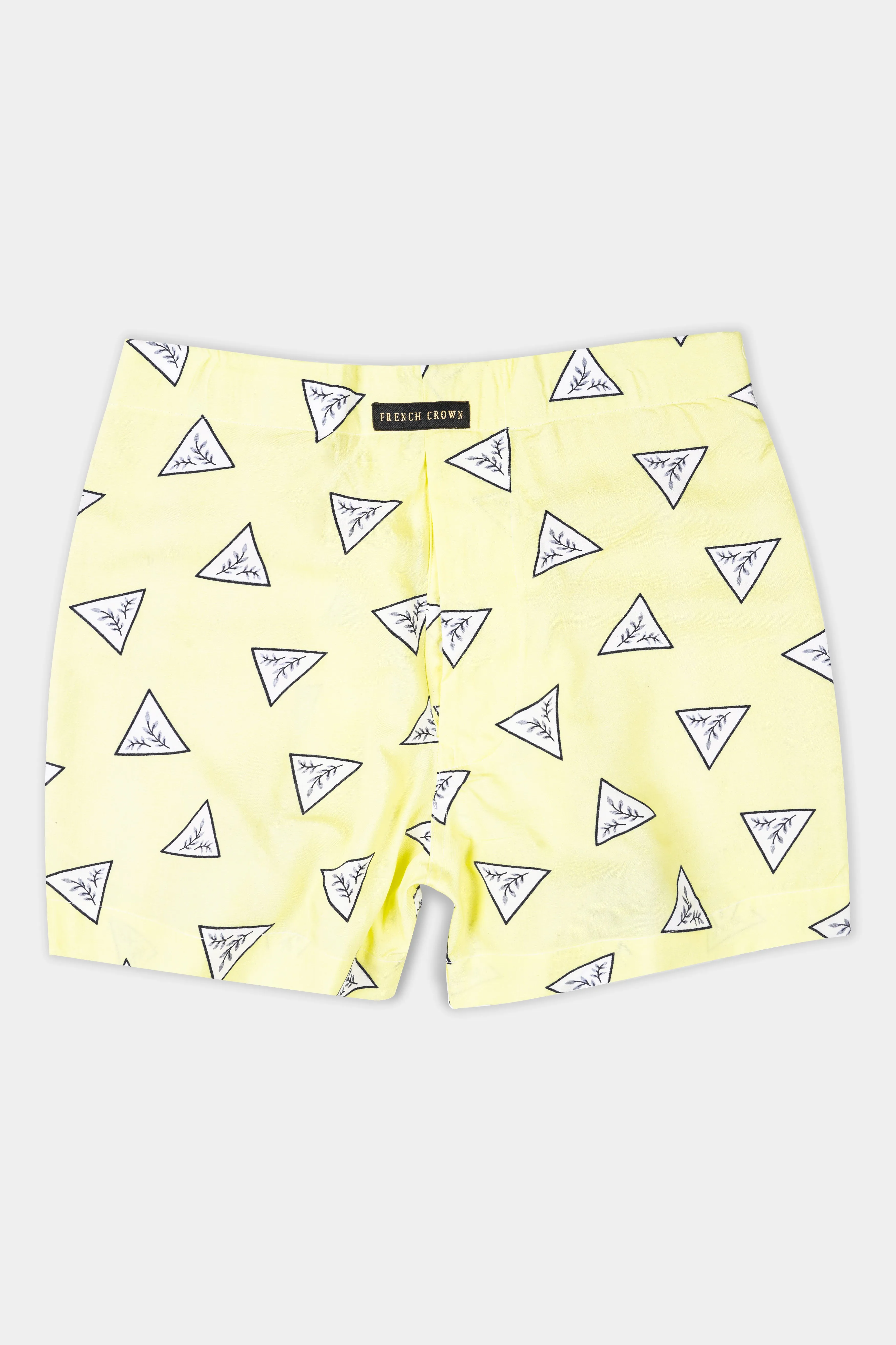 Astra Yellow Triangle Printed Premium Cotton Boxer