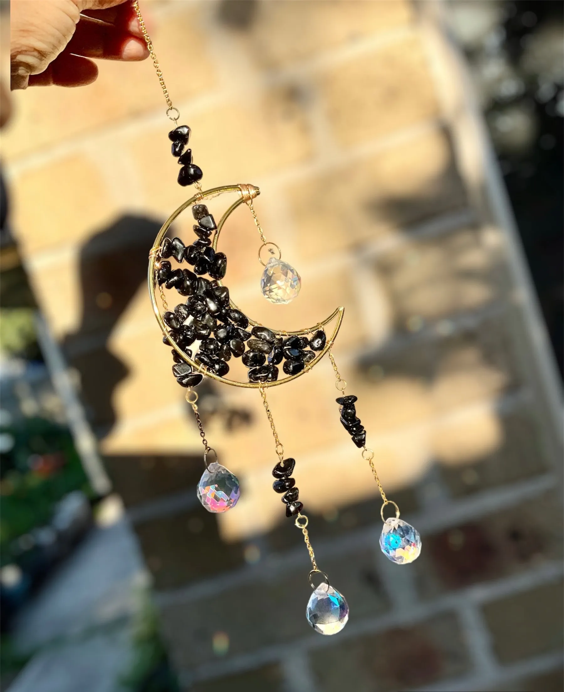 Black Obsidian Moon Sun Catcher