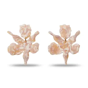 BLUSH SMALL PAPER LILY EARRINGS