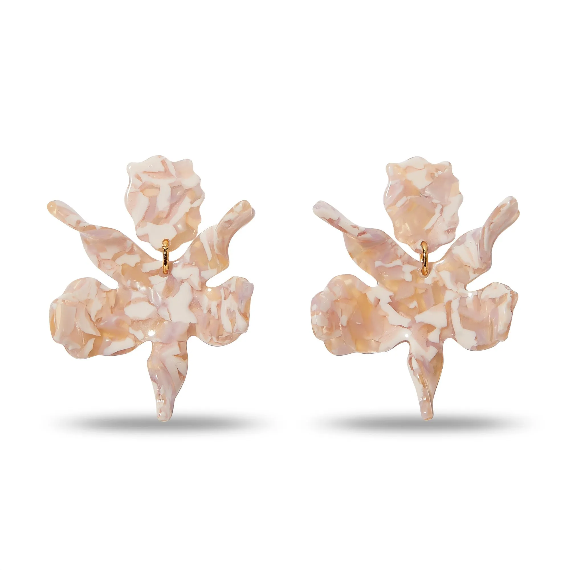 BLUSH SMALL PAPER LILY EARRINGS