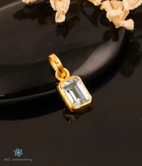 Bright Blue Topaz Pendant in 22 KT Gold