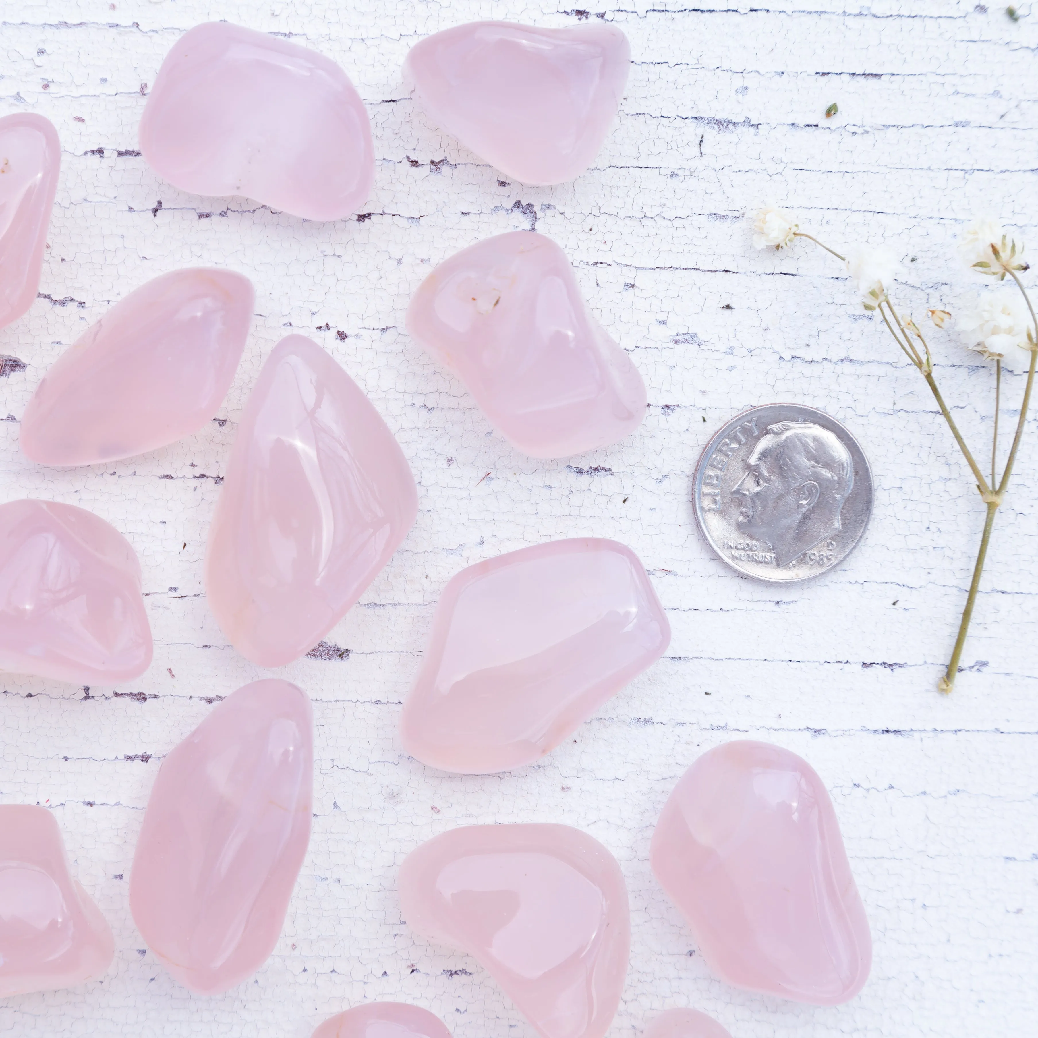 Chalcedony - Pink, AA Grade, Tumbled