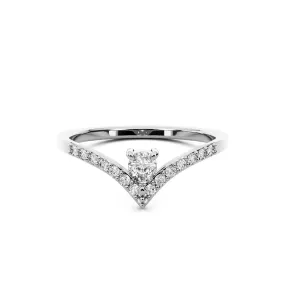 Chorost & Co. Private Collection 14K White Gold 0.25ct Diamond Pear Shape Chevron Ring