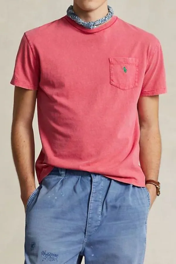 Classic Fit Cotton-Linen Pocket T-Shirt