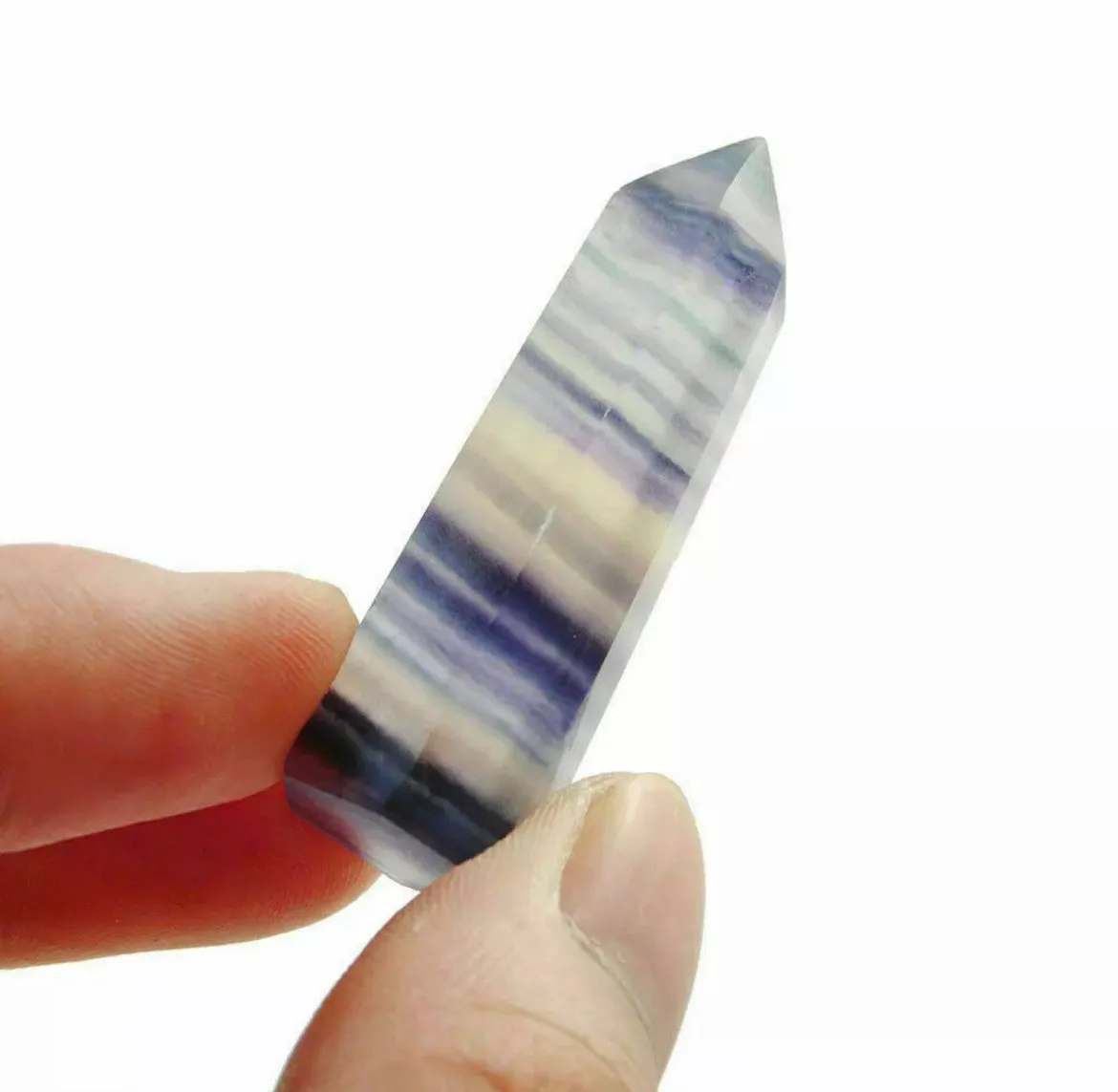 Colorful Natural Rainbow Fluorite Quartz gemstone Crystal Wand