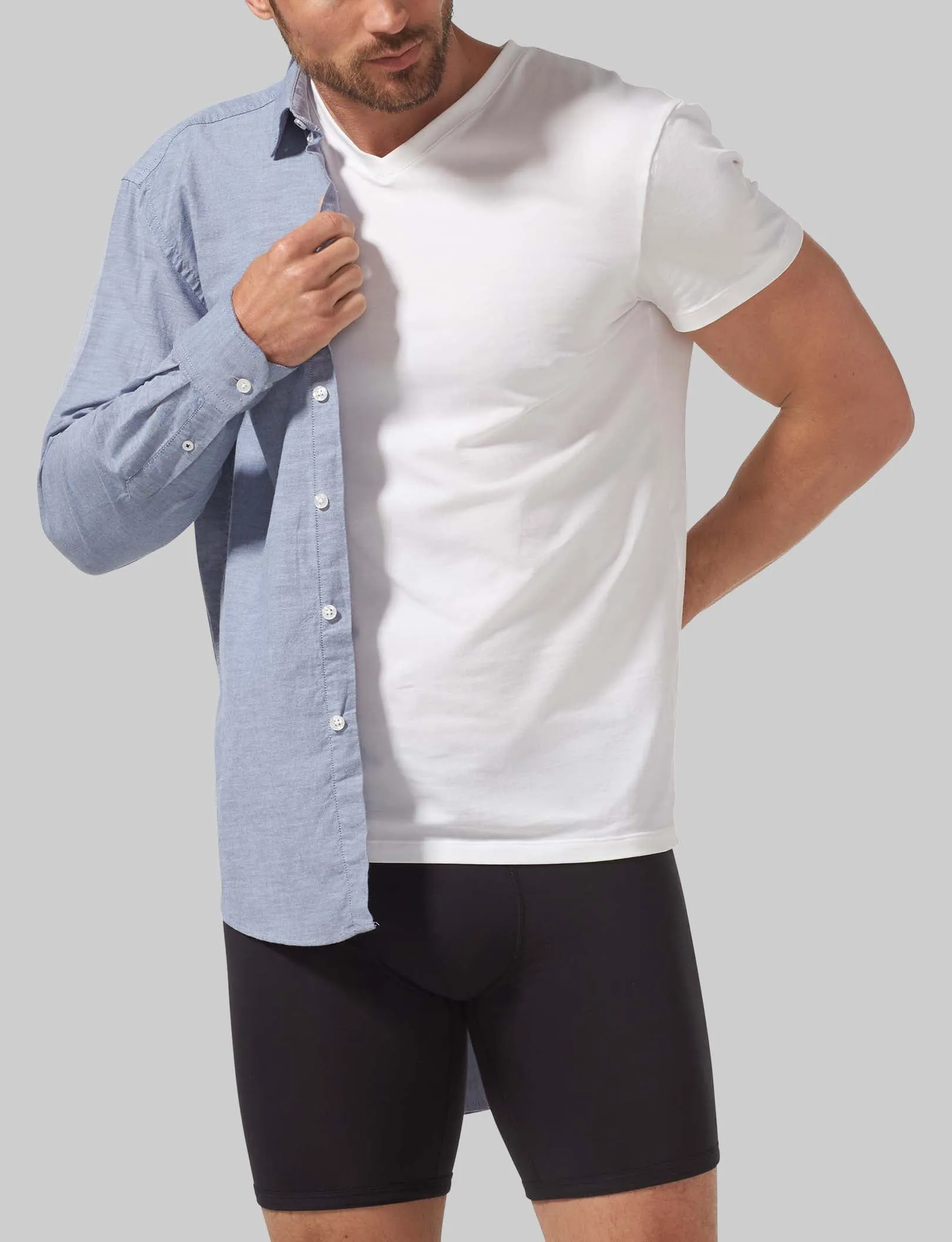 Cool Cotton High V-Neck Modern Fit Undershirt (3-Pack)