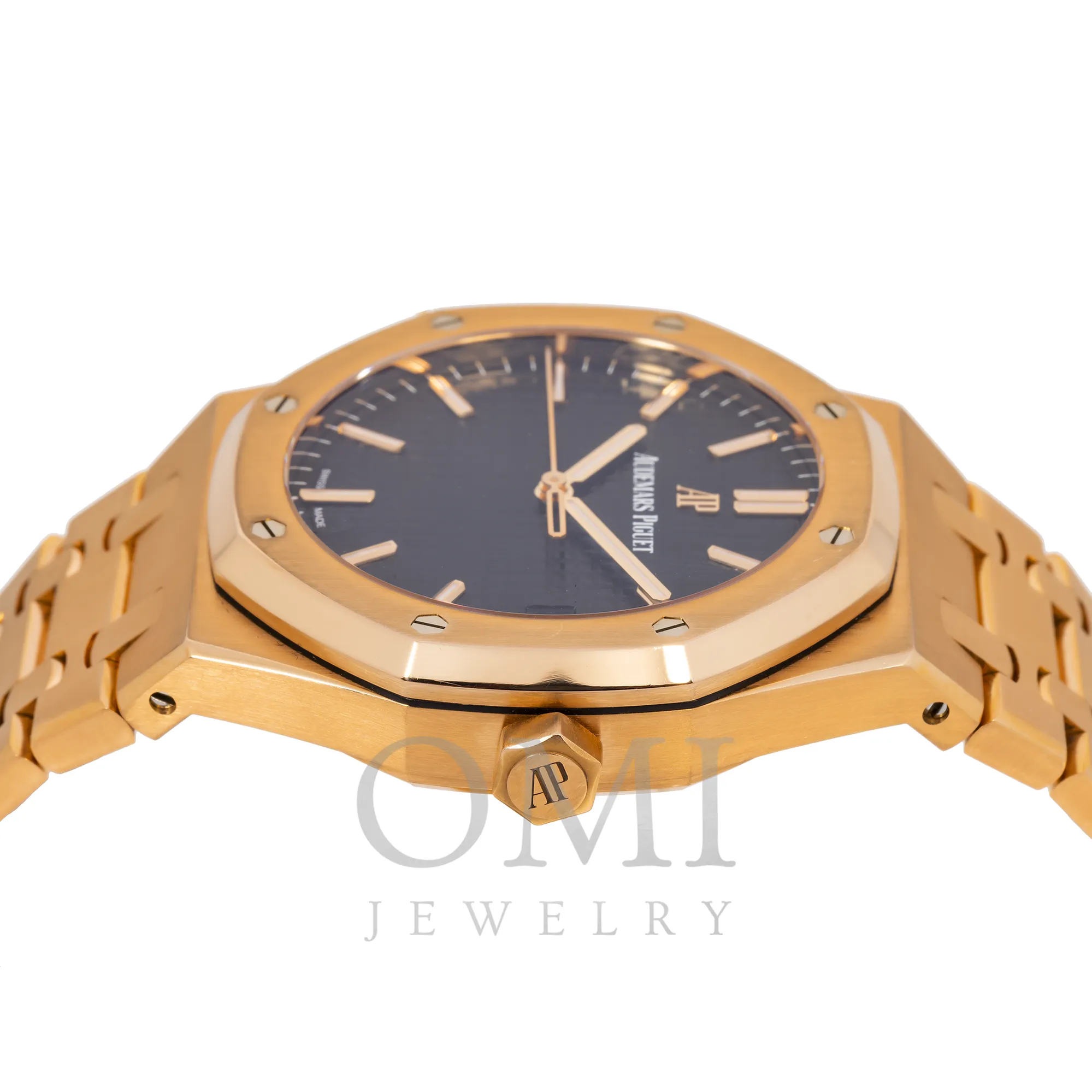 Copy of AUDEMARS PIGUET ROYAL OAK SELFWINDING 15400OR BLACK DIAL 41MM WITH ROSE GOLD BRACELET