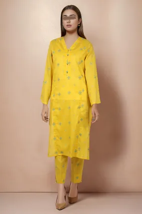 Cotton Jacquard Stitched 2 Piece (Shirt/Trouser)