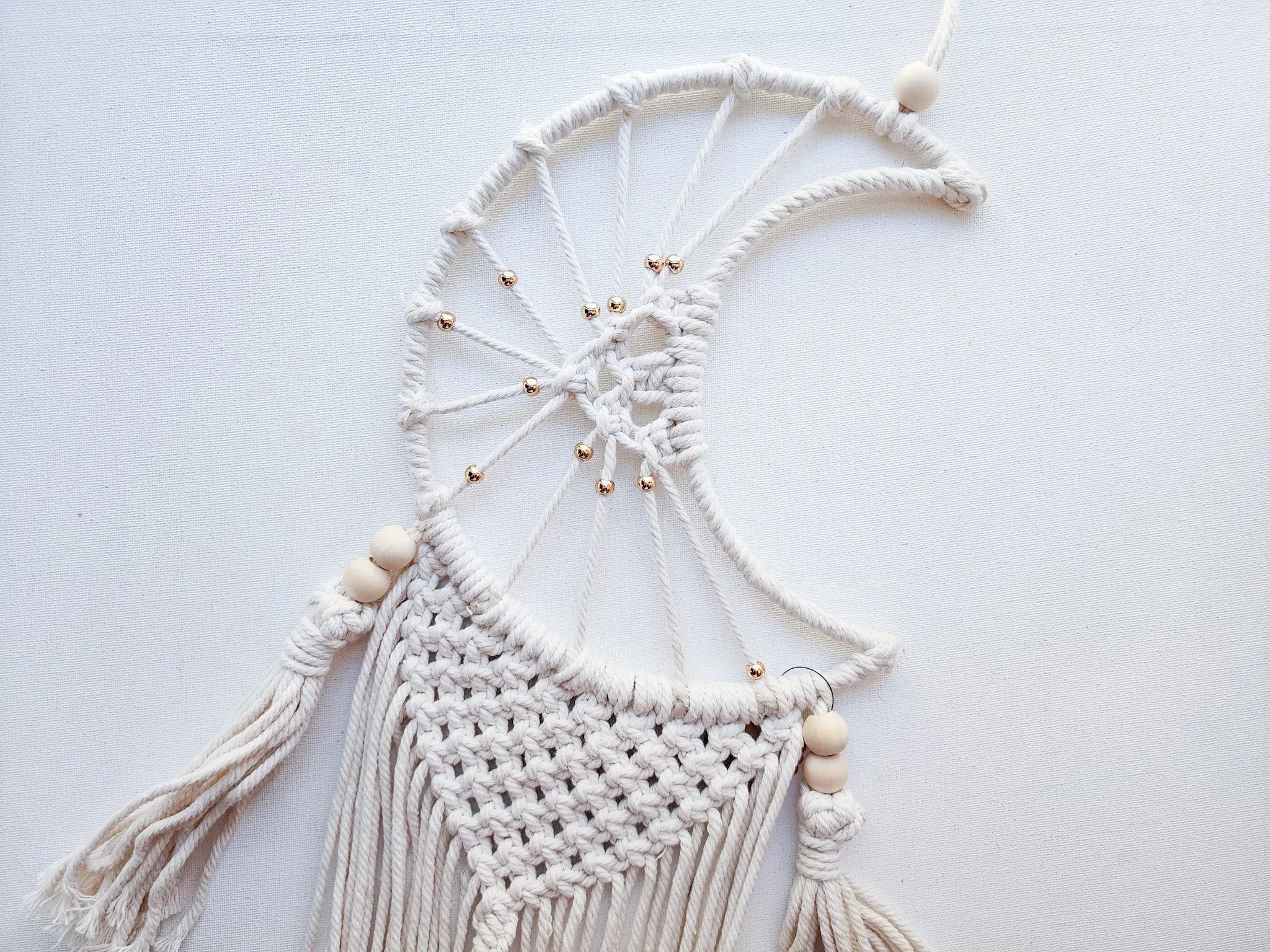 Crescent Moon Macrame Dreamcatcher