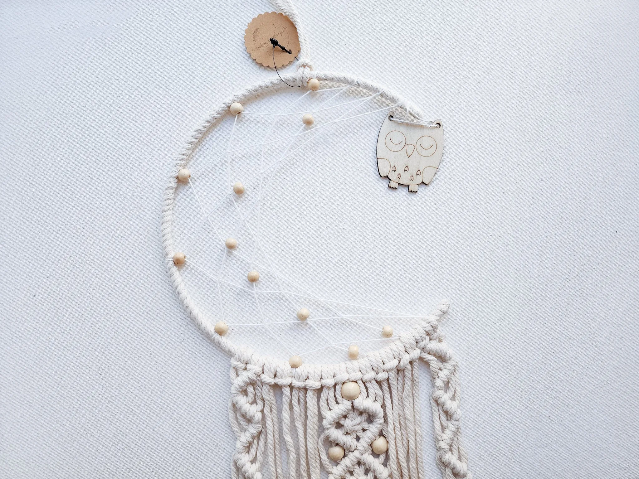 Crescent Moon Macrame Dreamcatcher