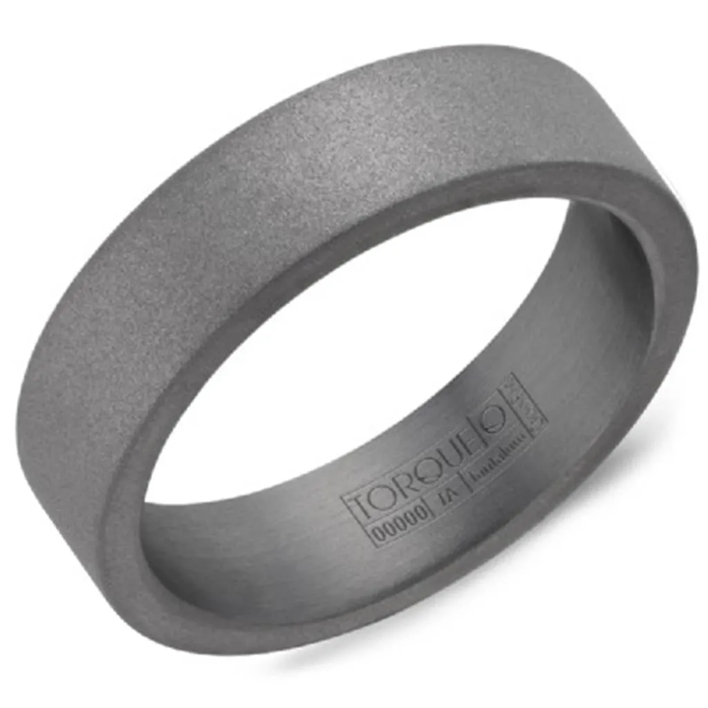 Crown Ring Torque Grey Tantalum 6mm Wedding Band