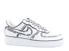 CUSTOM / NIKE Air Force 1 Sneaker AF1 Cartoon Comics White Black 315115-112