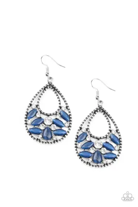 Dewy Dazzle Blue Cat's Eye Earrings - Paparazzi Accessories