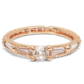 Diamond Capri Ring in Rose - Size 6.5 - 3625