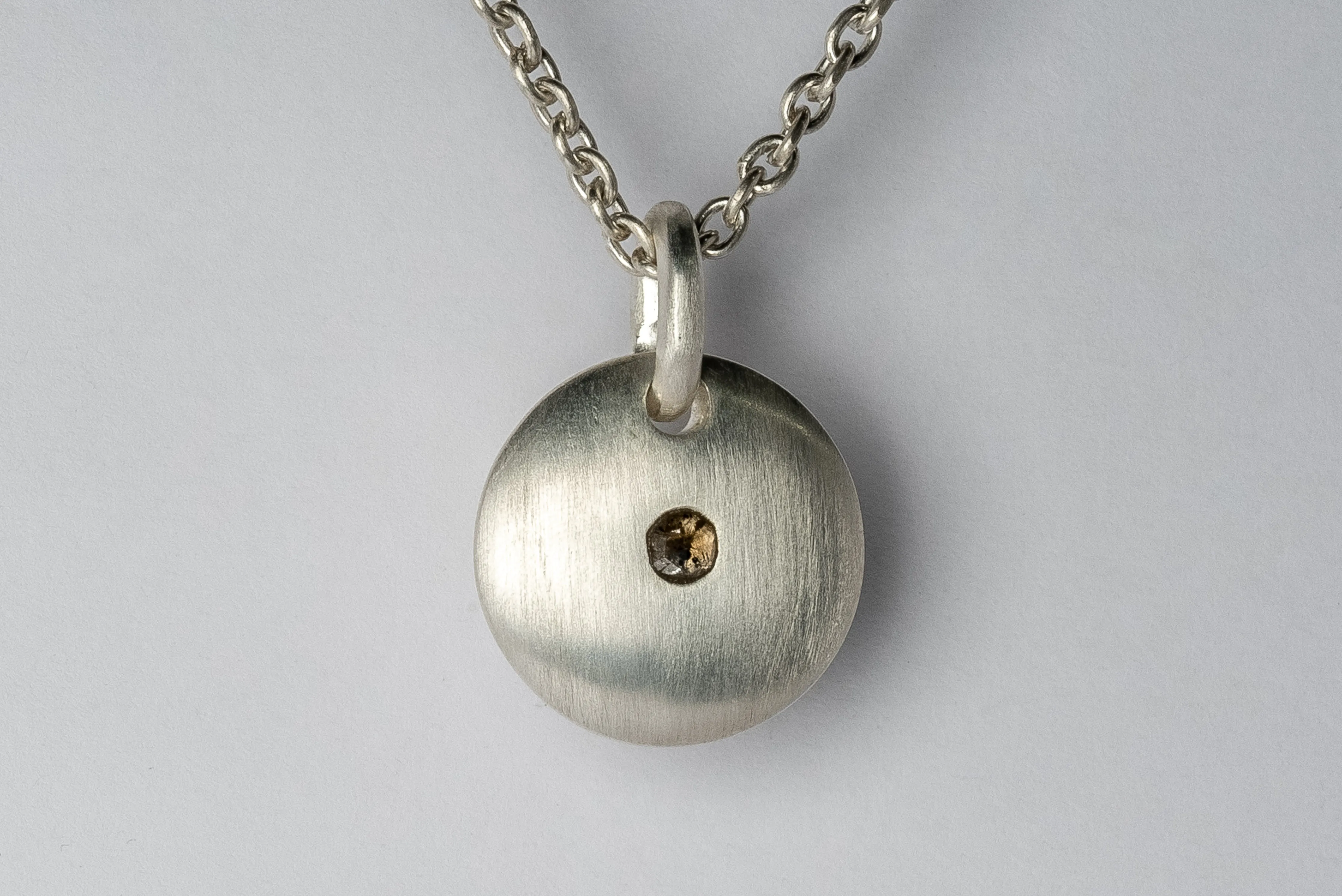 Disk Necklace (0.2 CT, Tiny Faceted Diamond Slab, 25mm, MA FCDIA)