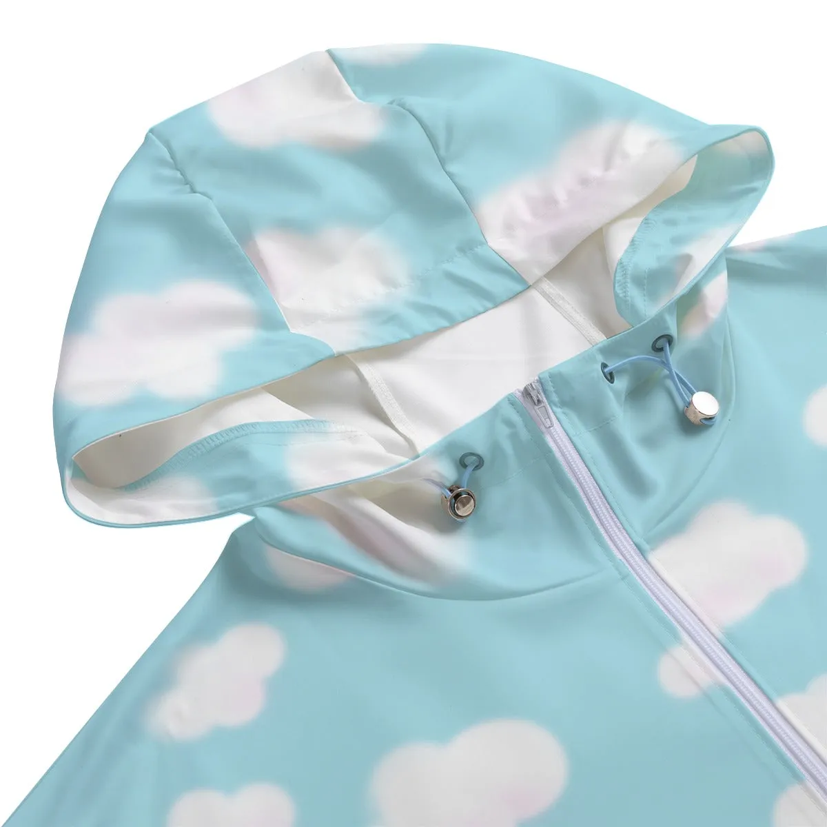 Dreamy Clouds Unisex Half-Zip Anorak Jacket (Sky Blue)