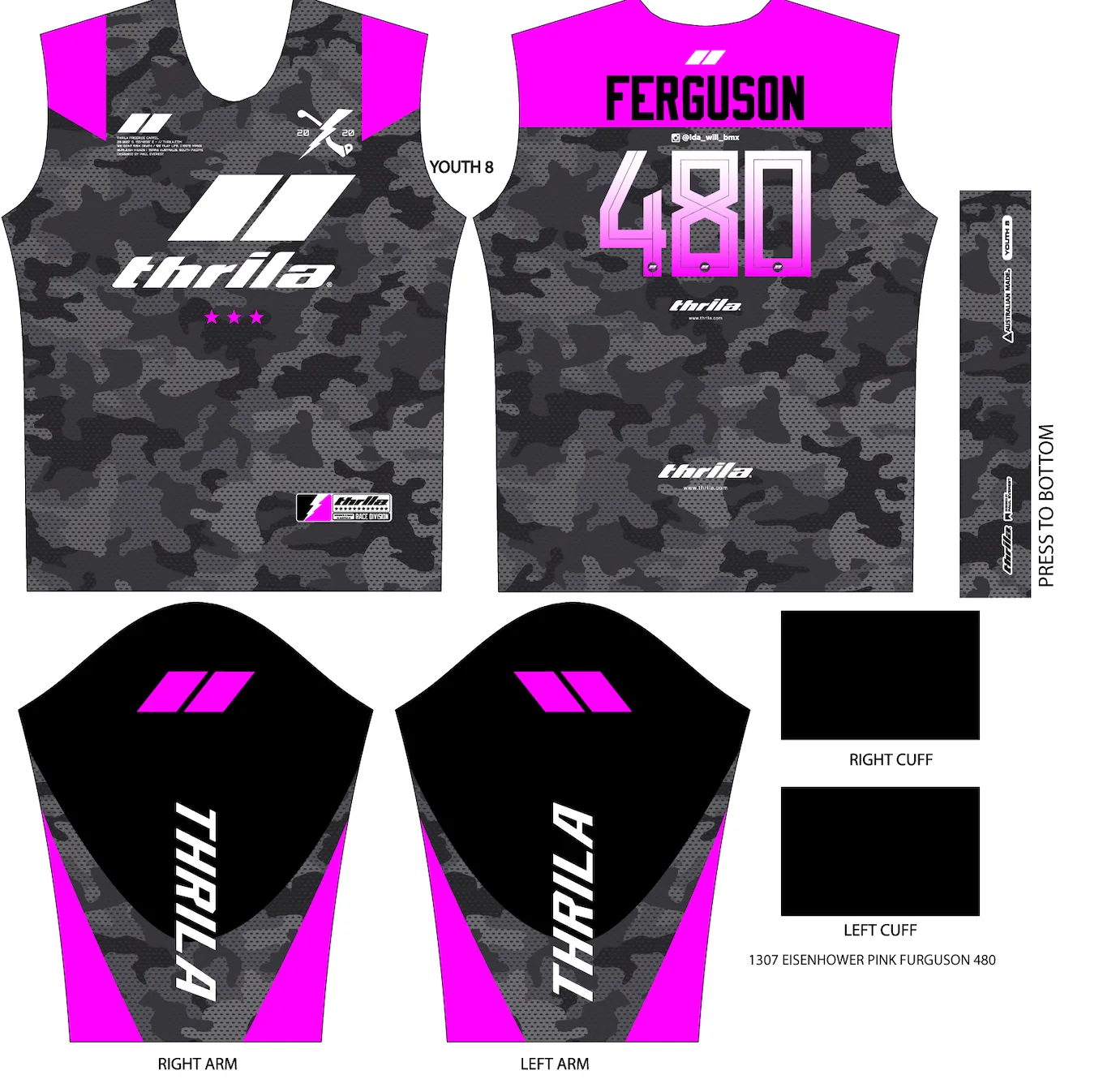 Eisenhower Pink Jersey - Custom Name & No. | 12 Days