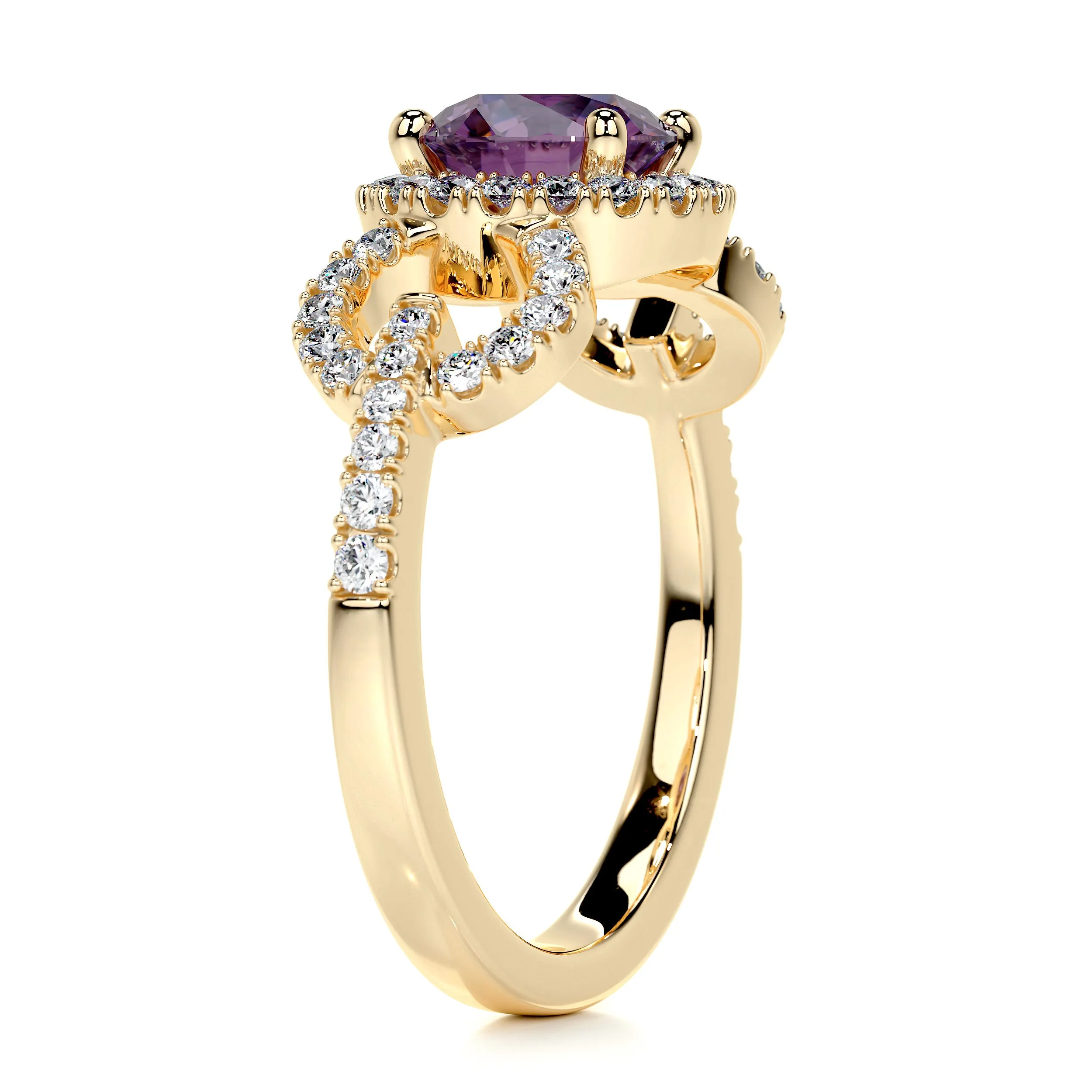 Elize Gemstone & Diamonds Ring   (1.30 Carat) -18K Yellow Gold