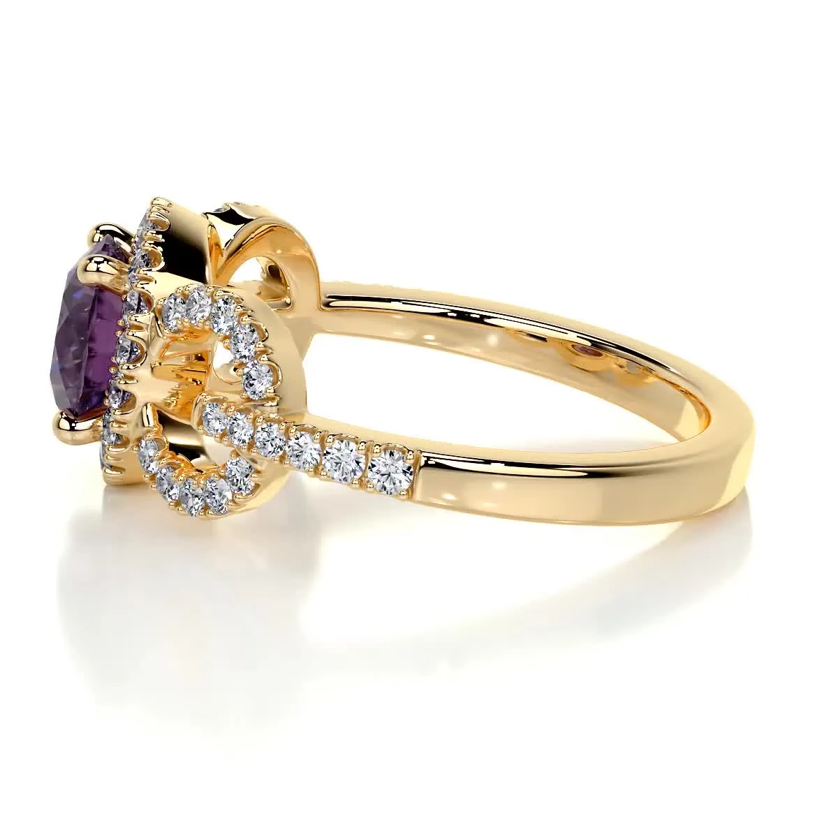 Elize Gemstone & Diamonds Ring   (1.30 Carat) -18K Yellow Gold