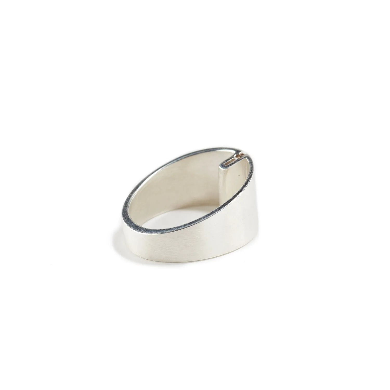 Elli V Ring in Silver with Champagne Diamonds