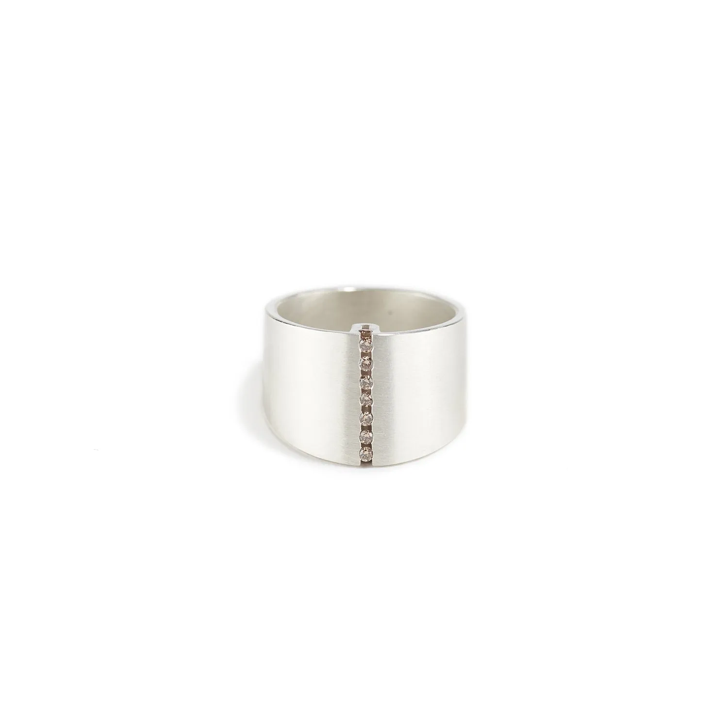 Elli V Ring in Silver with Champagne Diamonds