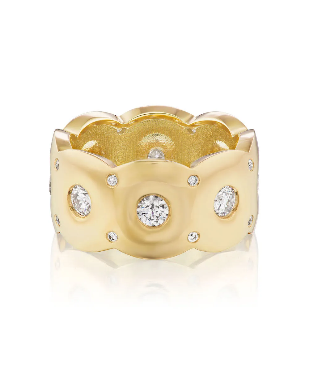 Eyelet Wide Diamond Ring