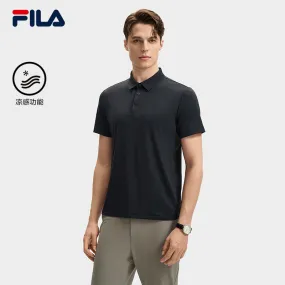 FILA CORE LIFESTYLE BLUE Men Short Sleeve Polo (Black / Blue)