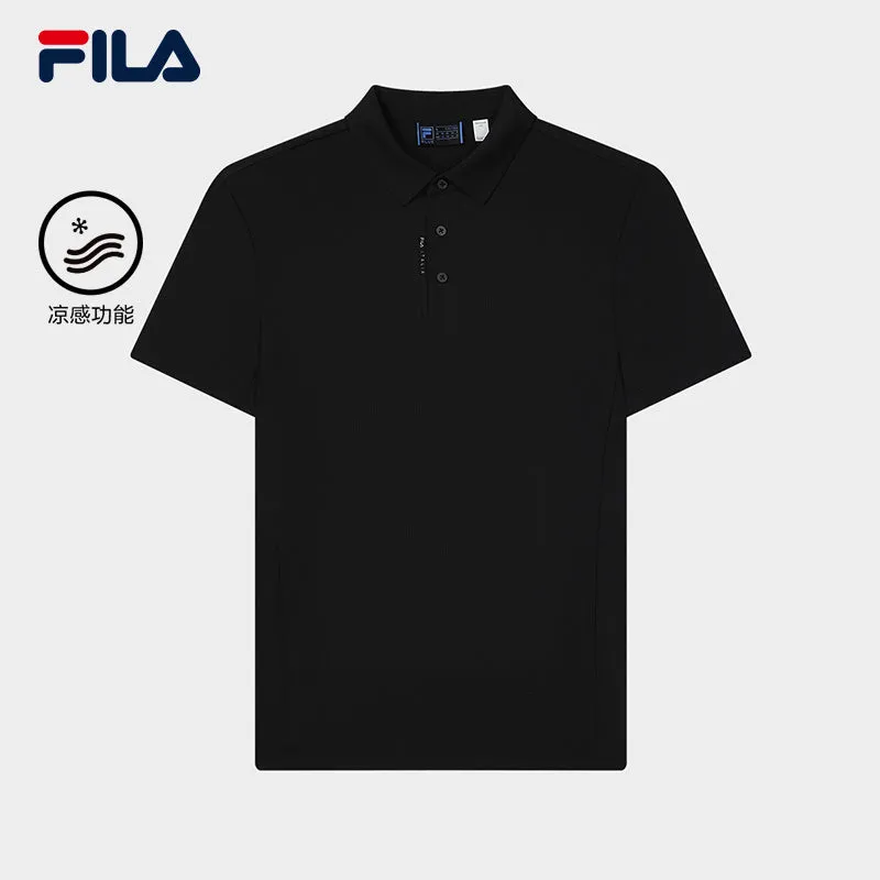 FILA CORE LIFESTYLE BLUE Men Short Sleeve Polo (Black / Blue)