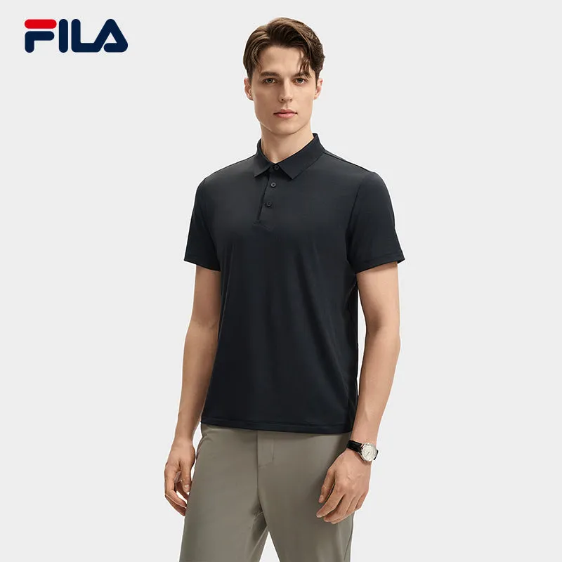 FILA CORE LIFESTYLE BLUE Men Short Sleeve Polo (Black / Blue)