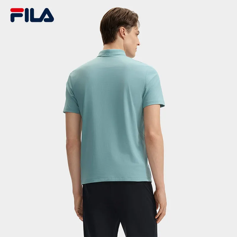 FILA CORE LIFESTYLE BLUE Men Short Sleeve Polo (Black / Blue)