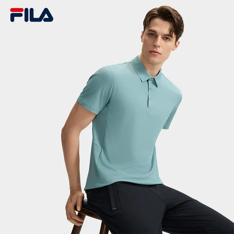 FILA CORE LIFESTYLE BLUE Men Short Sleeve Polo (Black / Blue)