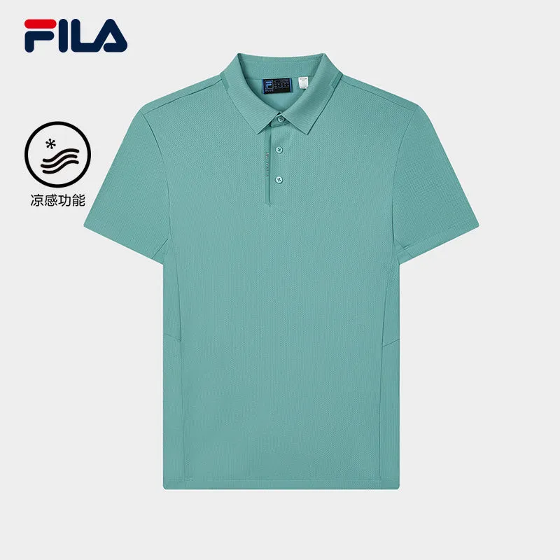 FILA CORE LIFESTYLE BLUE Men Short Sleeve Polo (Black / Blue)