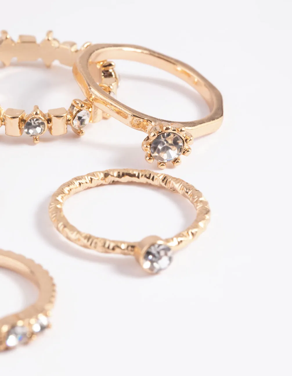 Gold Classic Bling Ring Stack Pack