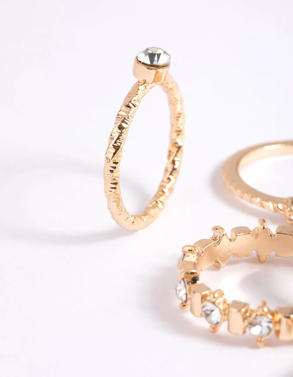 Gold Classic Bling Ring Stack Pack