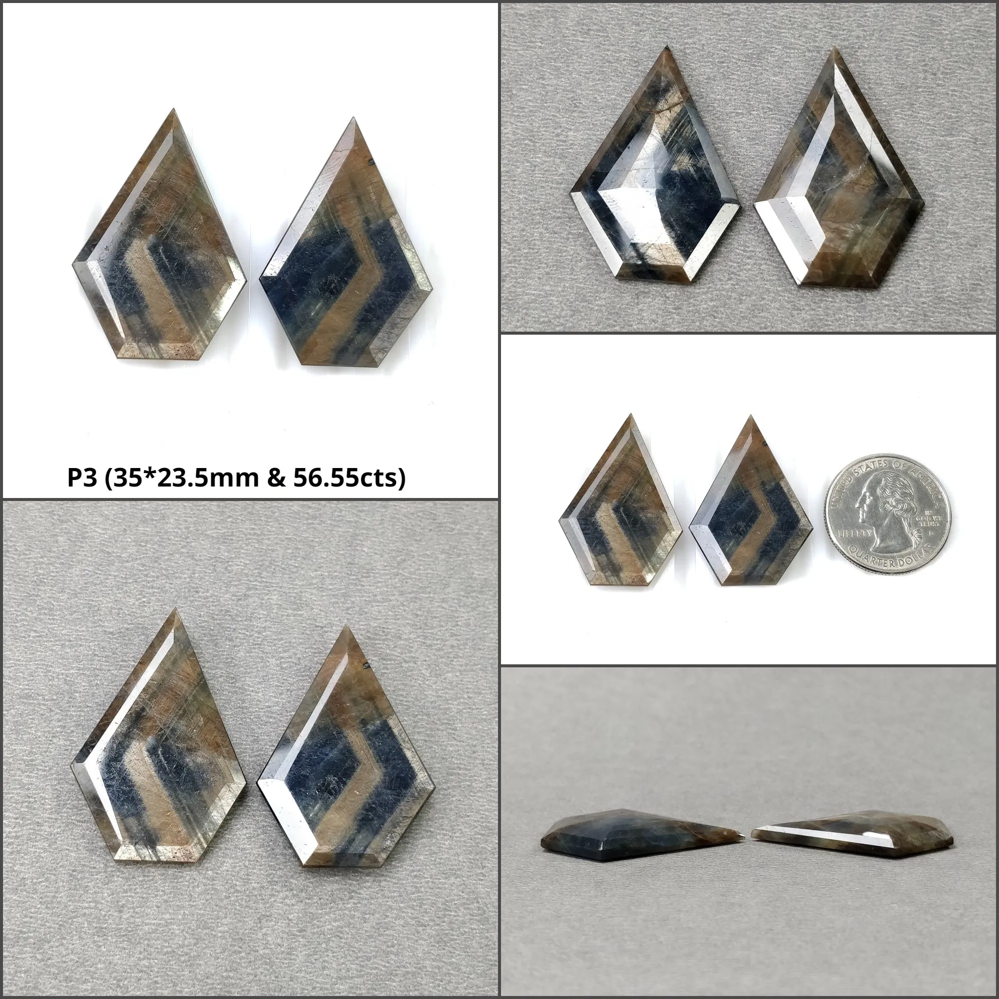 Golden Brown CHOCOLATE BLUE Sheen SAPPHIRE Gemstone Normal Cut : Natural Untreated Sapphire Uneven Shape Pair