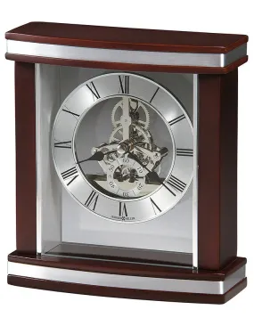 Howard Miller Templeton Skeleton Table Clock - Roswood - Silver Dial & Movement