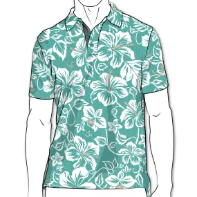 Jade Bloom - OGA Men's Polo - Jade Green