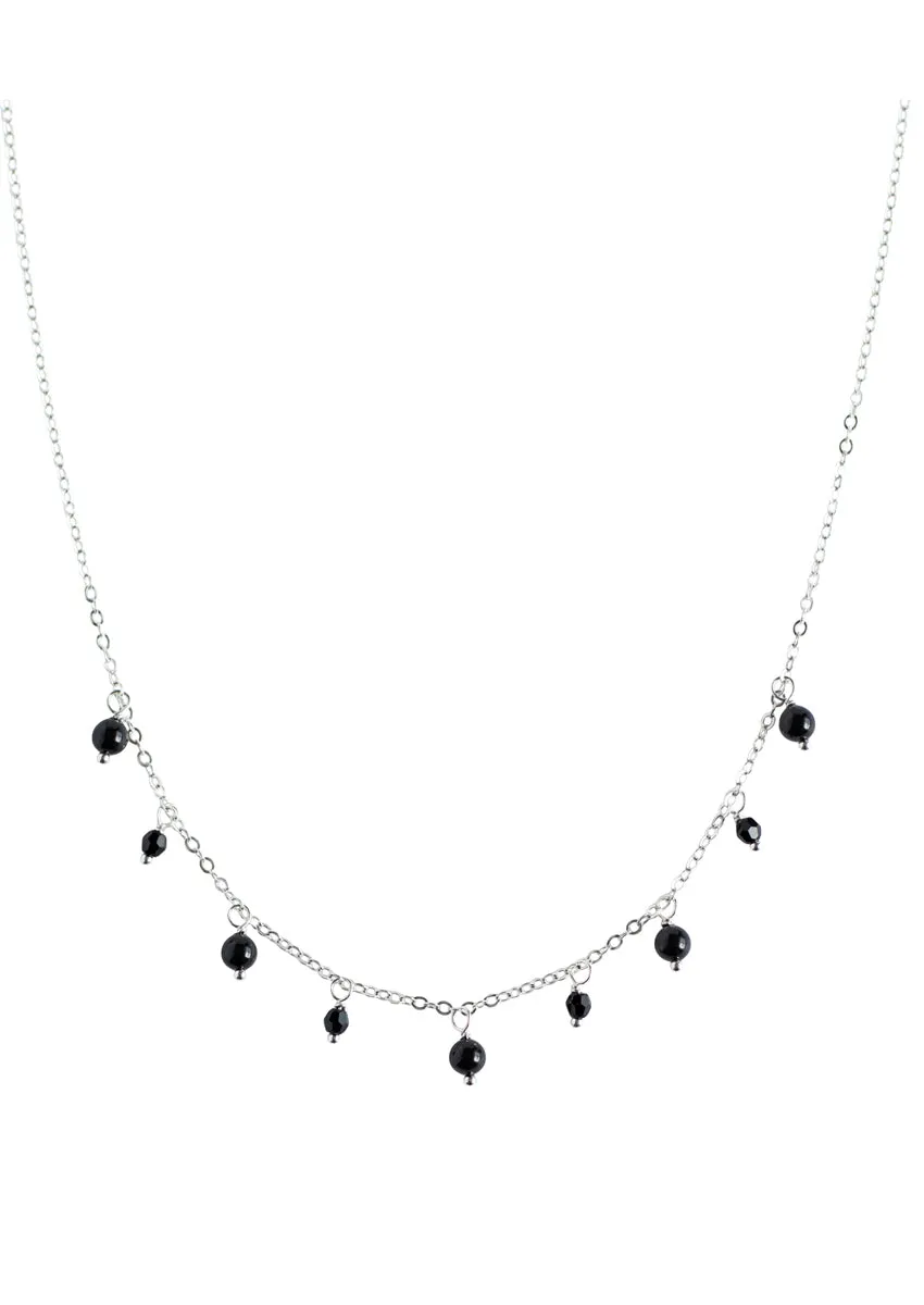 Jasmine Black Silver Necklace